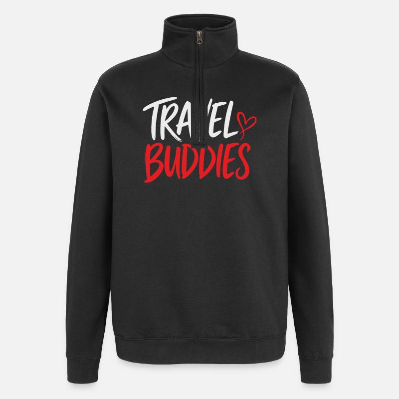 Compagnons de voyage Amis de voyage - Sweat à zip 1/4 - noir