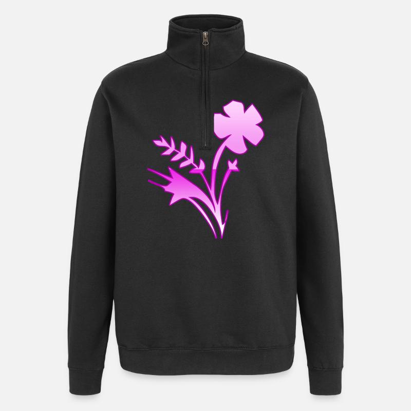 Flowers - Quarter-Zip Sweatshirt - black