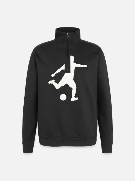 Foosball silhouette in motion - Quarter-Zip Sweatshirt - black