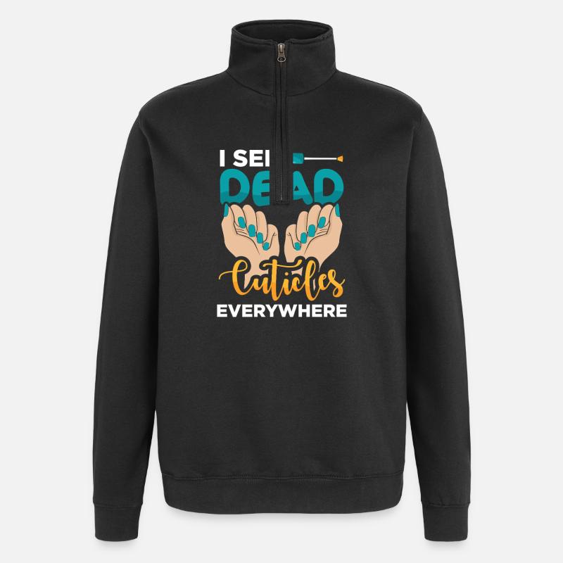 Nageldesigner Nageldesignerin Kosmetik Nagelstudio - Quarter-Zip-Sweatshirt - Schwarz