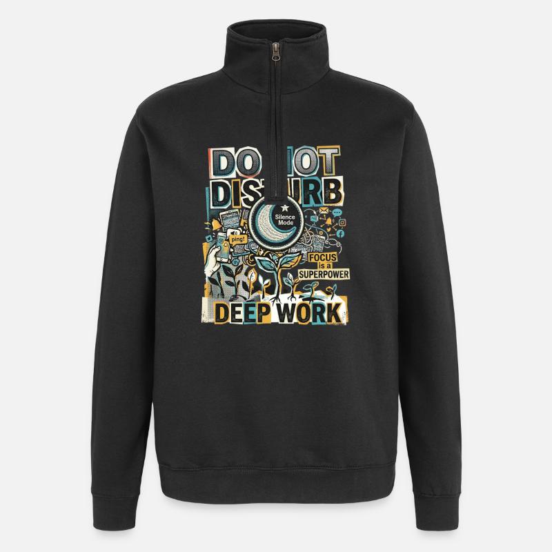 Deep Work Focus - Quarter-Zip-Sweatshirt - Schwarz