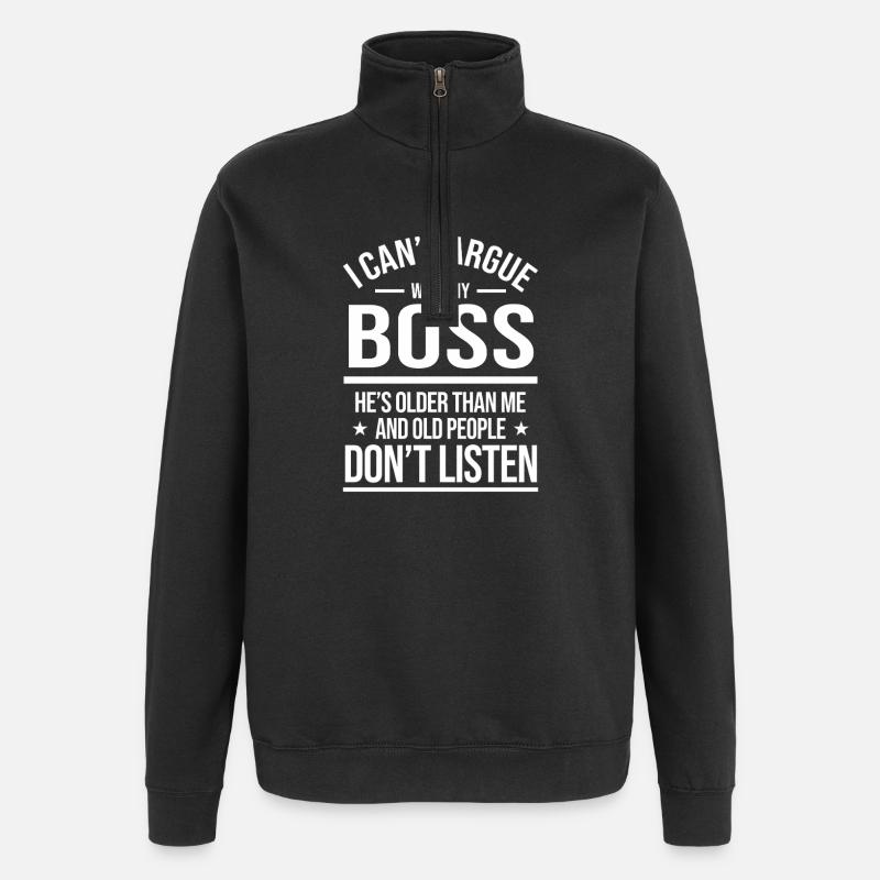 Cant Argue Funny Workplace - Quarter-Zip Sweatshirt - black