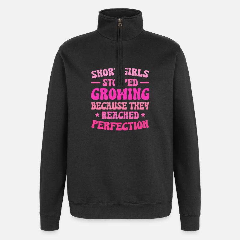 Kleine Mädchen erreichten Perfektion - Quarter-Zip-Sweatshirt - Schwarz