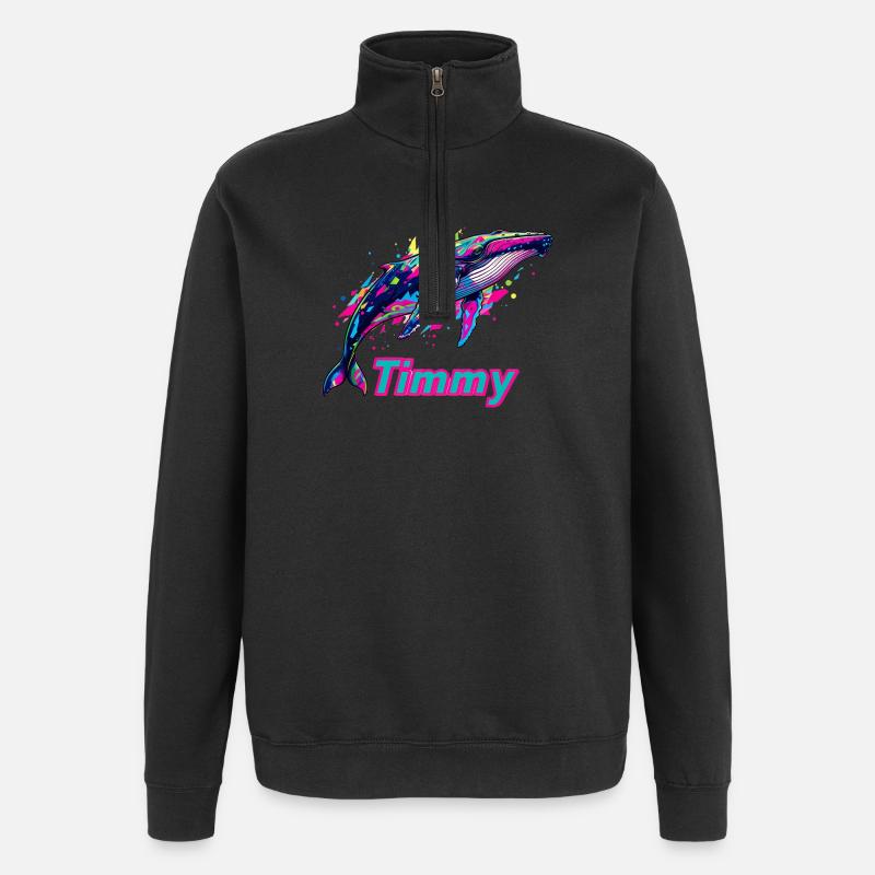 Graffiti néon de Timmy - Sweat à zip 1/4 - noir