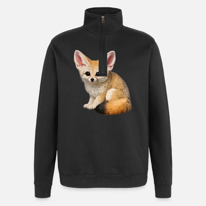 Fennec desert fox - Quarter-Zip Sweatshirt - black
