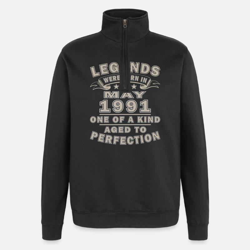 MAI 1991 - Quarter-Zip-Sweatshirt - Schwarz