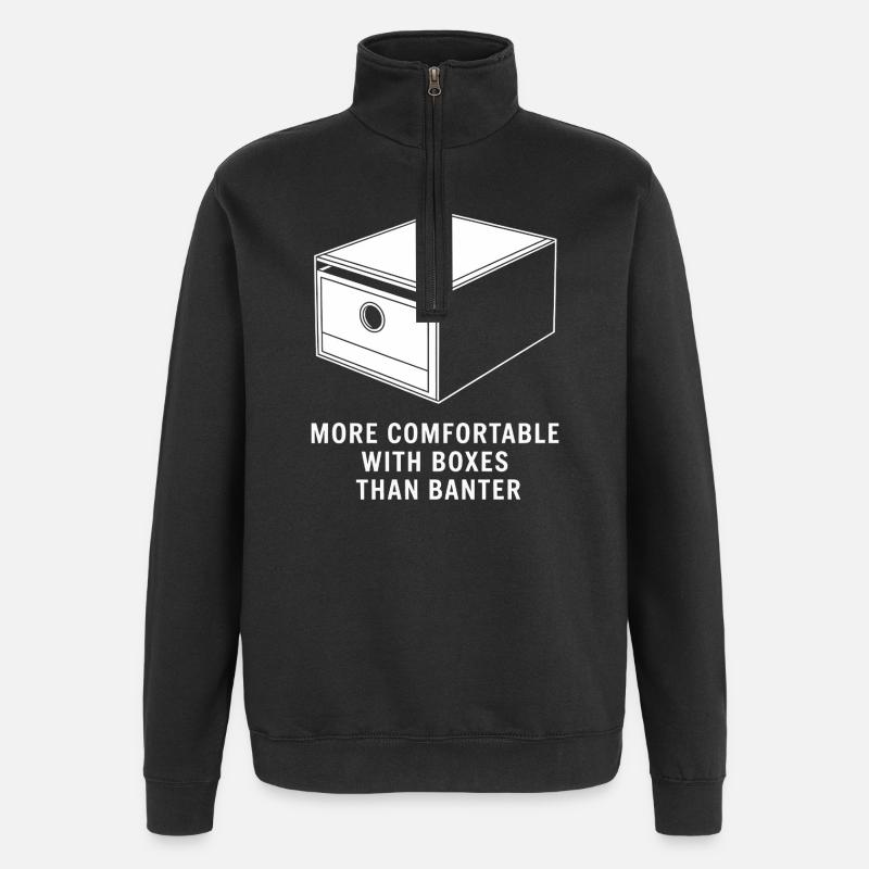 Réconfort enfermé plutôt que plaisanteries - Sweat à zip 1/4 - noir