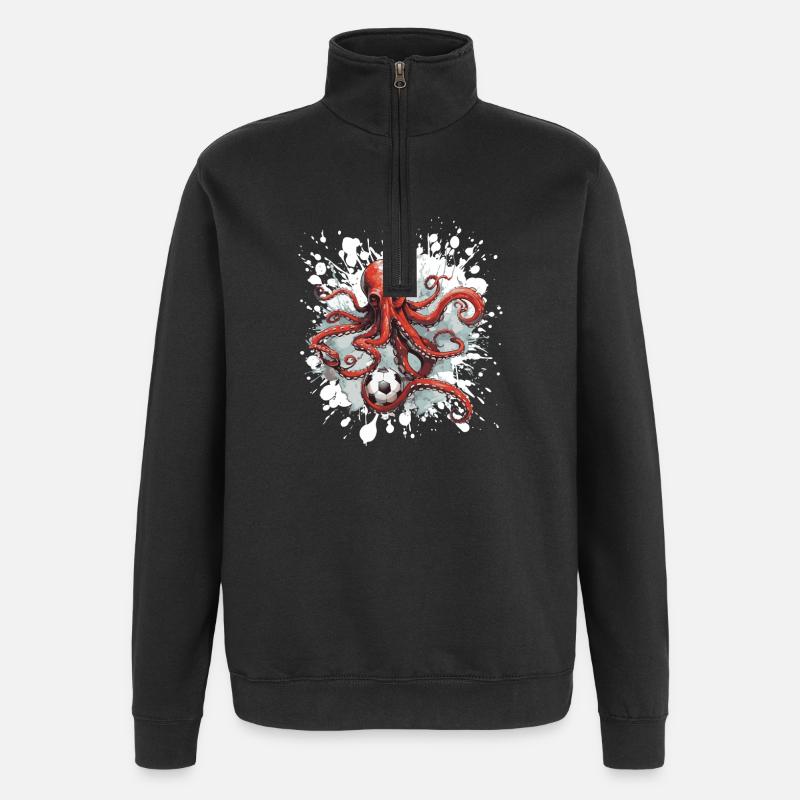 Équipe de football Octopus - Sweat à zip 1/4 - noir