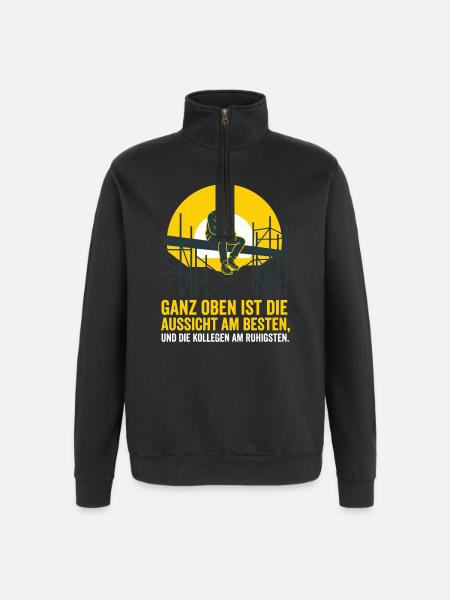 Gerüstbau, Aussicht, Handwerk Design - Quarter-Zip-Sweatshirt - Schwarz