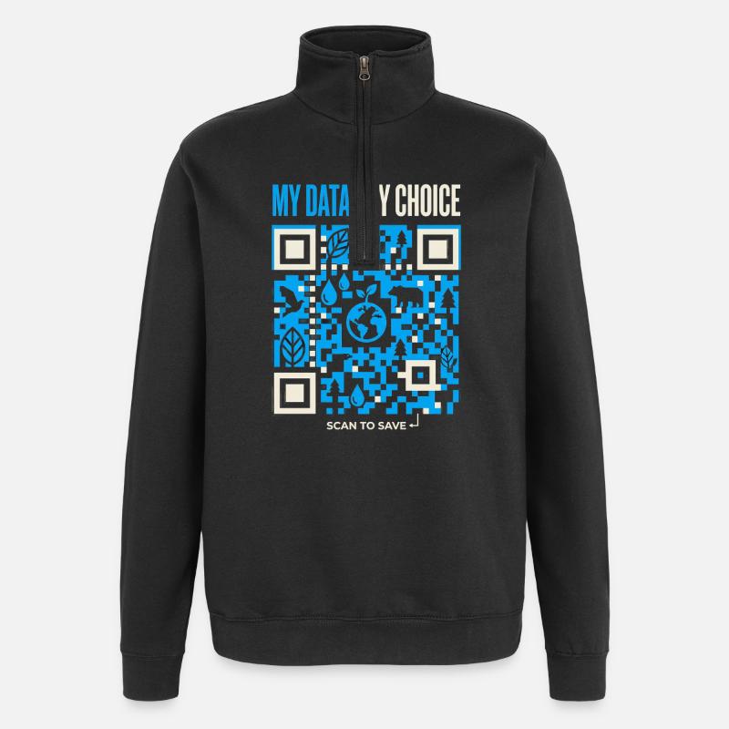 My Data My Choice - Quarter-Zip-Sweatshirt - Schwarz