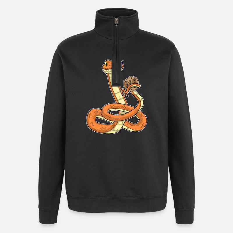 Schlange Cookie - Quarter-Zip-Sweatshirt - Schwarz