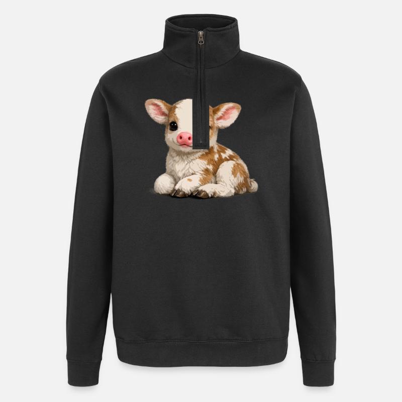 Petit peluchon mignon pour veau - Sweat à zip 1/4 - noir