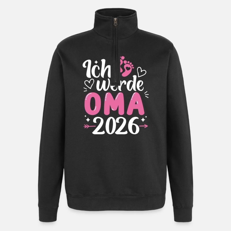Ich werde Oma 2026  - Quarter-Zip-Sweatshirt - Schwarz