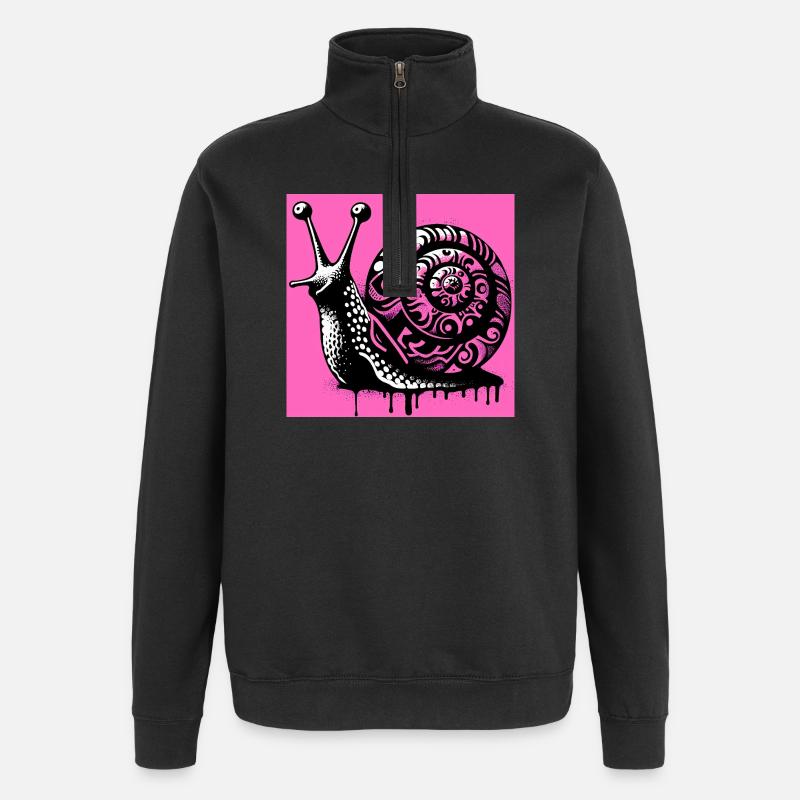 Escargot - Sweat à zip 1/4 - noir