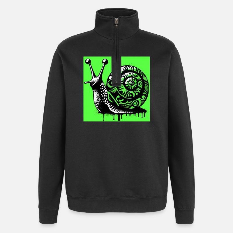 Escargot - Sweat à zip 1/4 - noir