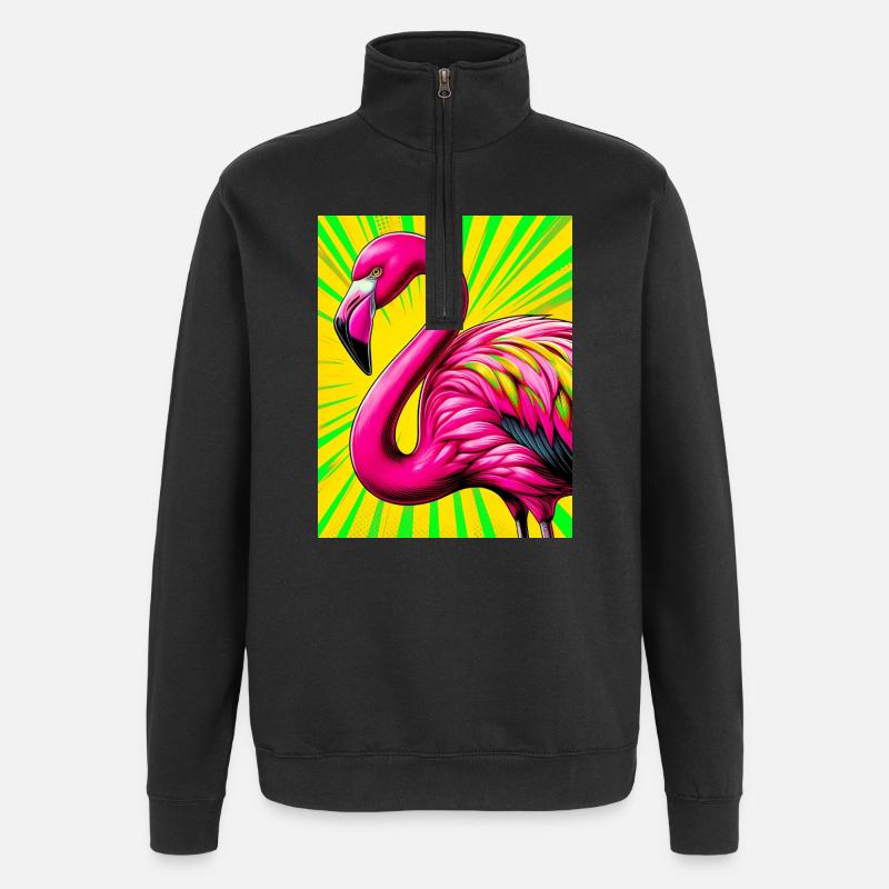 Flamant - Sweat à zip 1/4 - noir