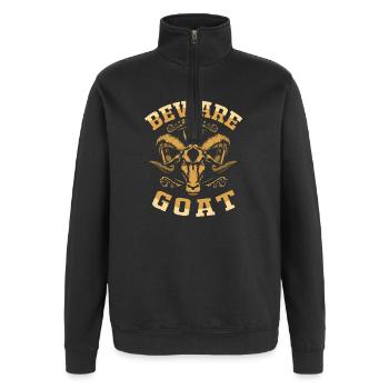 Illuminati Freimaurer - Quarter-Zip-Sweatshirt - Schwarz - Vorne - AI Model Female 172 light (172cm) & AI Model Male 178 dark (178cm)