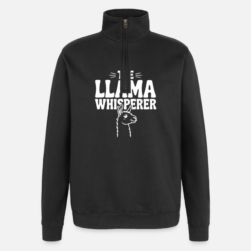 Le Murmureur de lamas - Sweat à zip 1/4 - noir