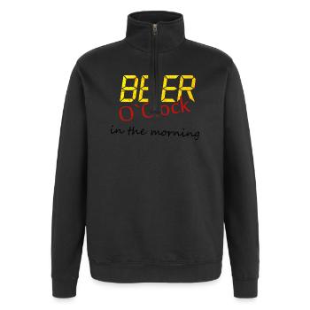Beer Bier saufen - Quarter-Zip-Sweatshirt - Schwarz - Vorne - AI Model Female 172 light (172cm) & AI Model Male 178 dark (178cm)