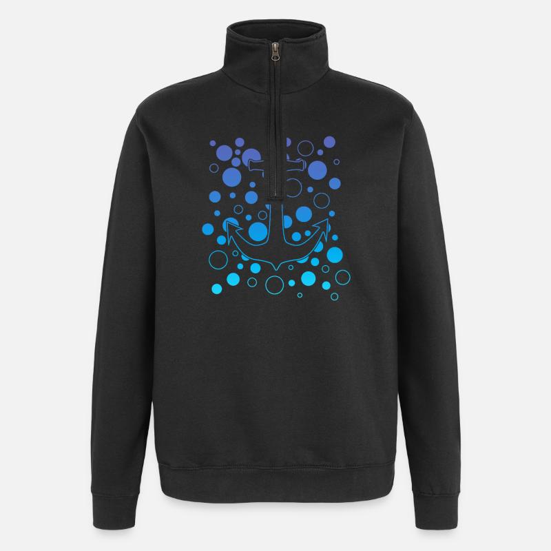 Ozeananker Blasen - Quarter-Zip-Sweatshirt - Schwarz