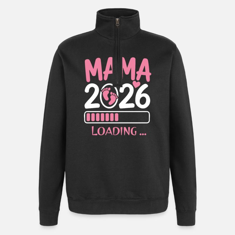 Mama 2026 Schwanger - Quarter-Zip-Sweatshirt - Schwarz