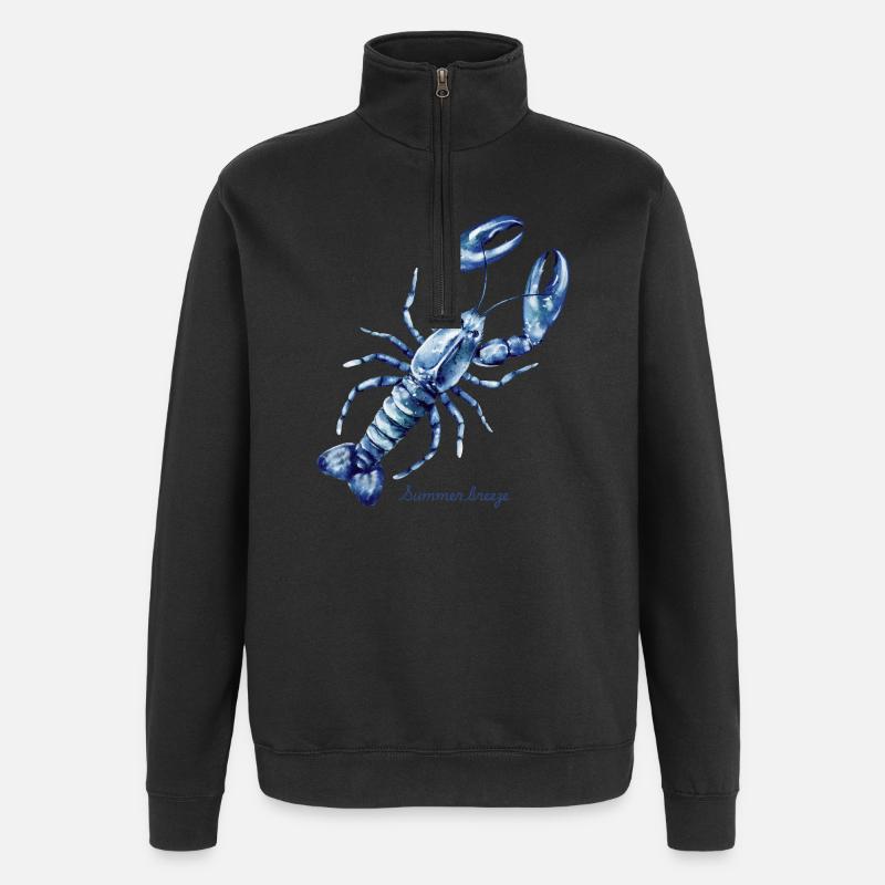 Sommerbrise Aquarell-Lobster - Quarter-Zip-Sweatshirt - Schwarz