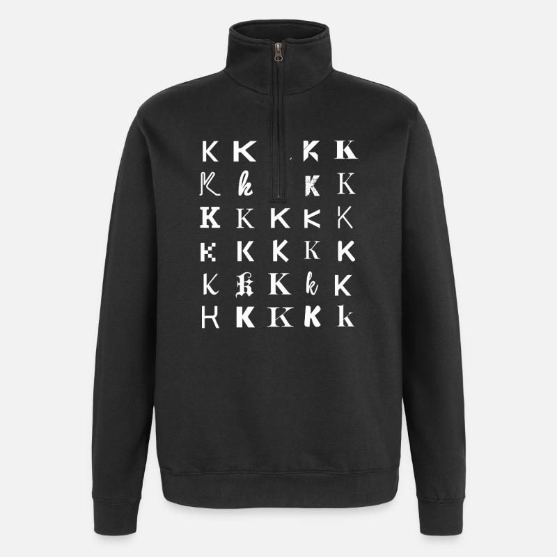 K-Monogramm-Mosaik - Quarter-Zip-Sweatshirt - Schwarz