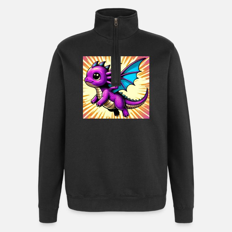 dragon - Sweat à zip 1/4 - noir