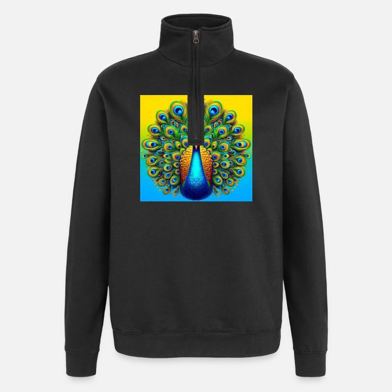 peacock - Quarter-Zip Sweatshirt - black