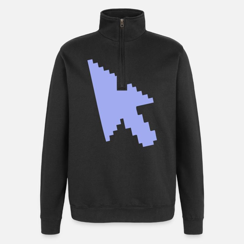 Pointer Mouse Silhouette - Quarter-Zip Sweatshirt - black