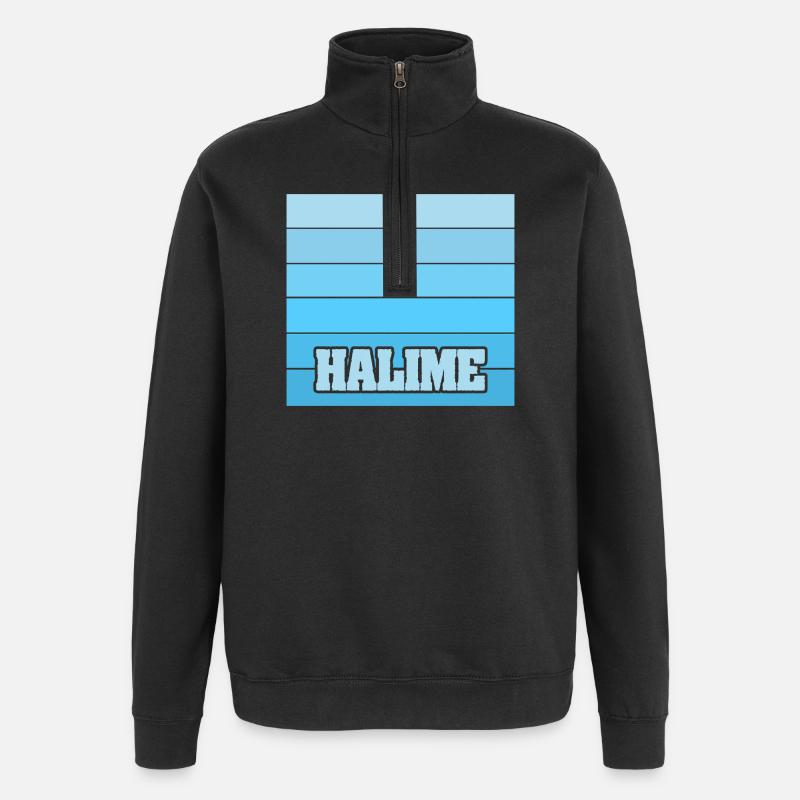 Halime als Maedchenname - Quarter-Zip-Sweatshirt - Schwarz