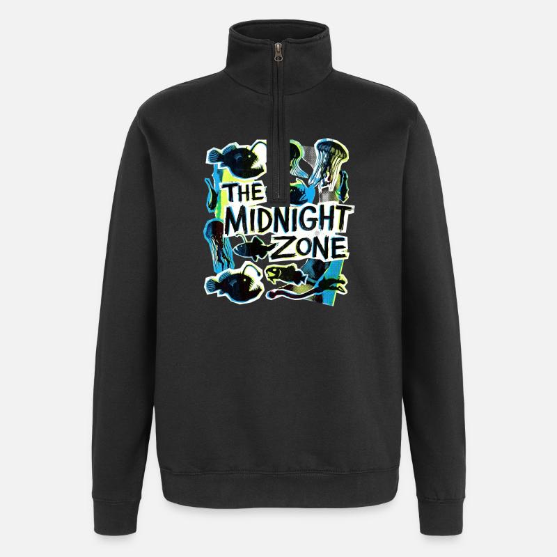 La Zone Plastique de Minuit - Sweat à zip 1/4 - noir