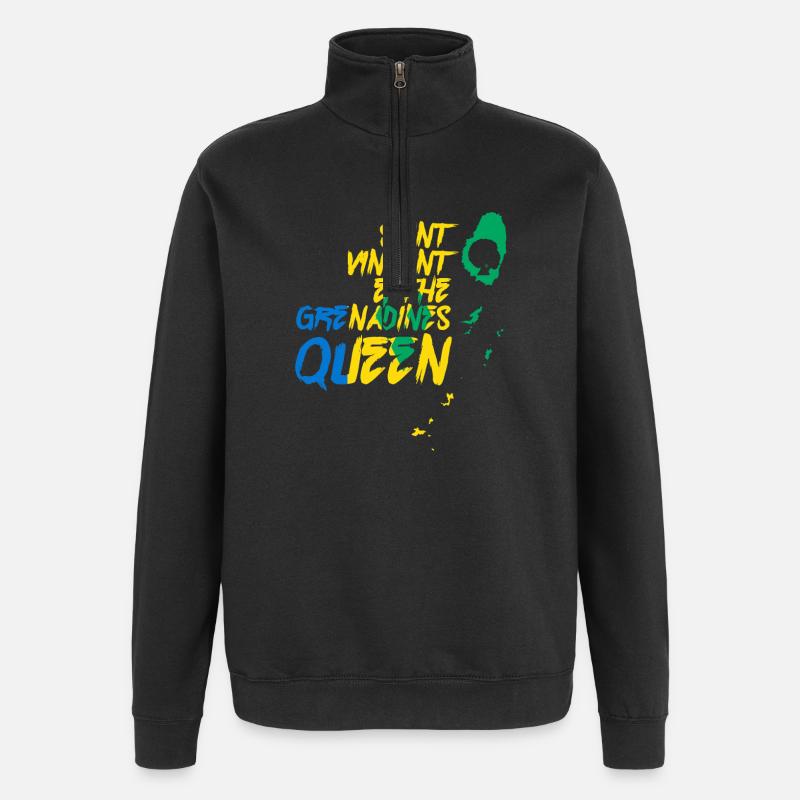 Queen Saint Vincent Graffiti - Quarter-Zip Sweatshirt - black