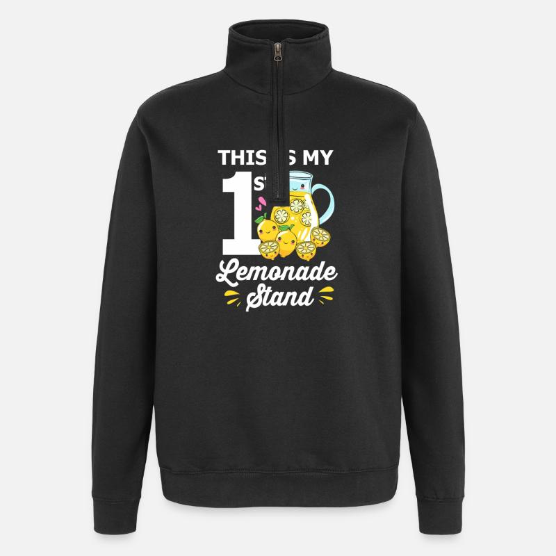 Limonade, stand de limonade, citron, citron - Sweat à zip 1/4 - noir