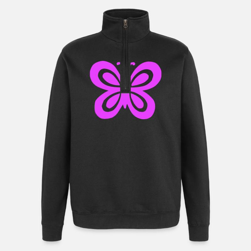 Schmetterling - Quarter-Zip-Sweatshirt - Schwarz