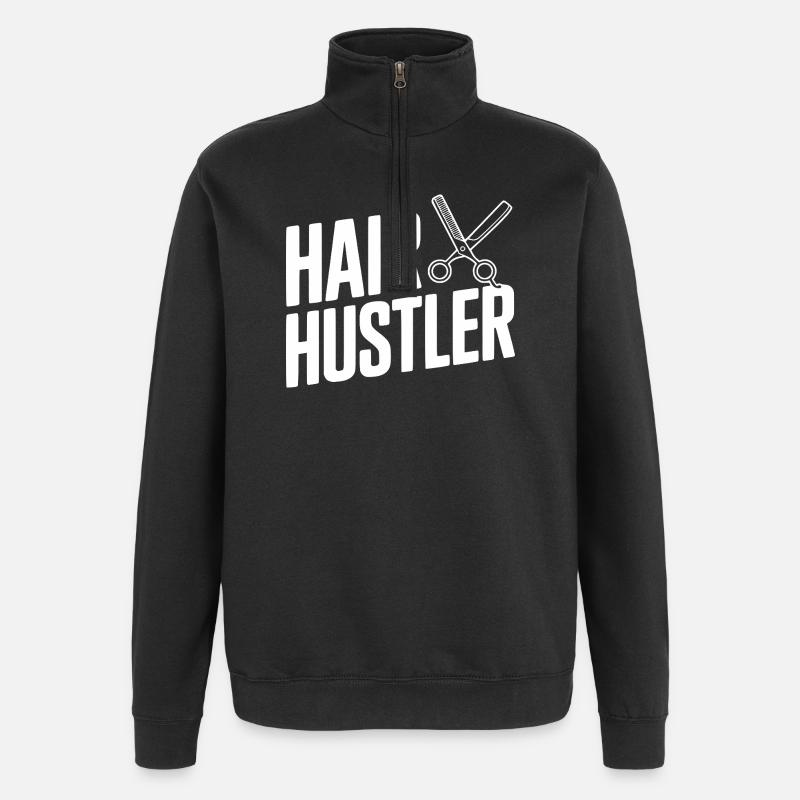 Haar-Hustler - Quarter-Zip-Sweatshirt - Schwarz