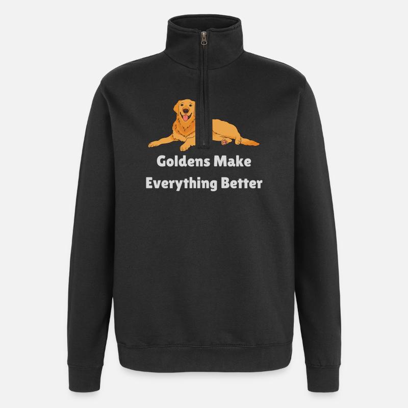 Golden Retrievers Make Everything Better - Quarter-Zip Sweatshirt - black