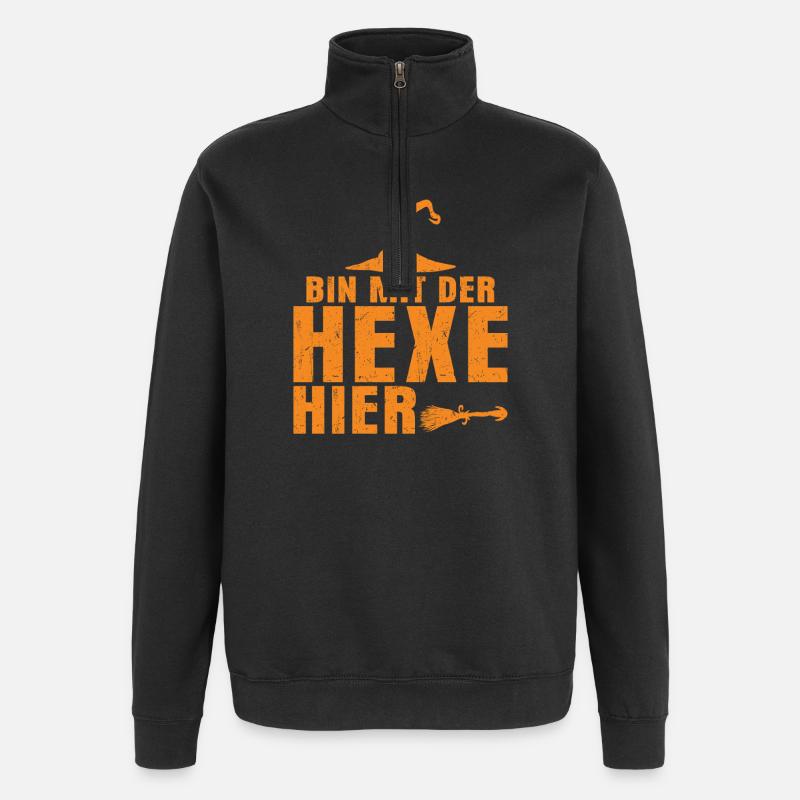 I'm here with the witch - Quarter-Zip Sweatshirt - black
