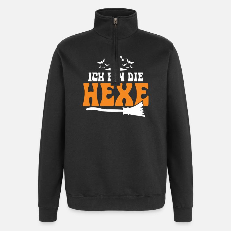 Je suis la sorcière - Sweat à zip 1/4 - noir