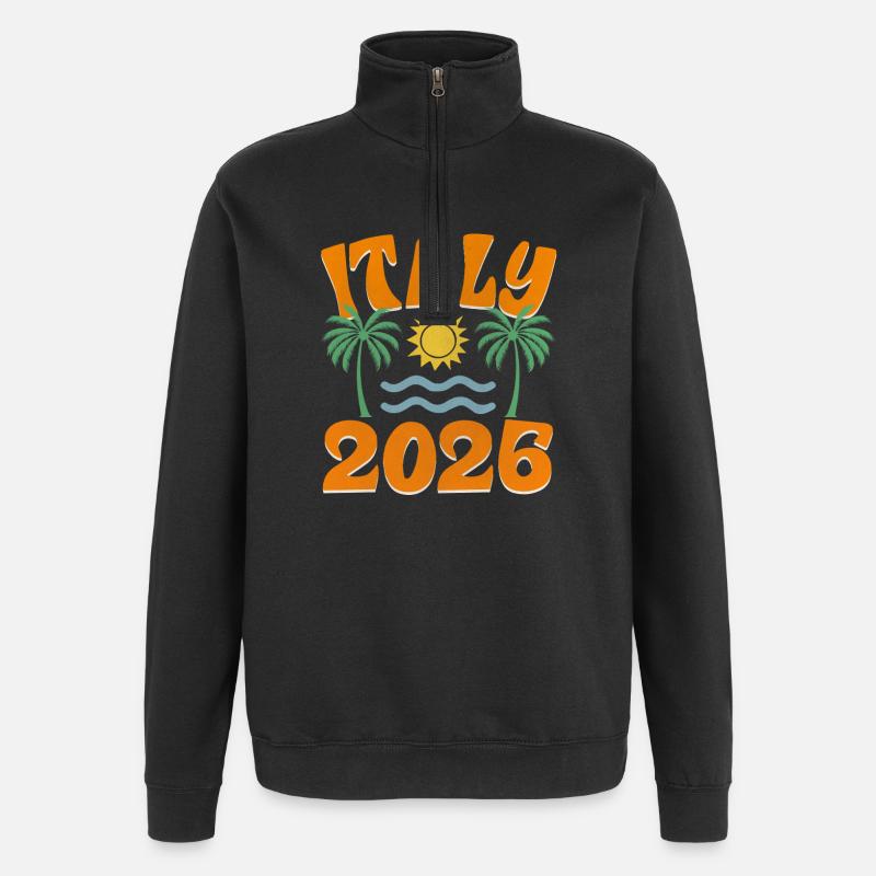 Italien 2026 - Quarter-Zip-Sweatshirt - Schwarz
