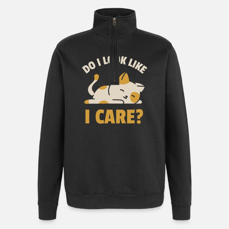 Ai-je l’air de m’en soucier ? - Sweat à zip 1/4 - noir