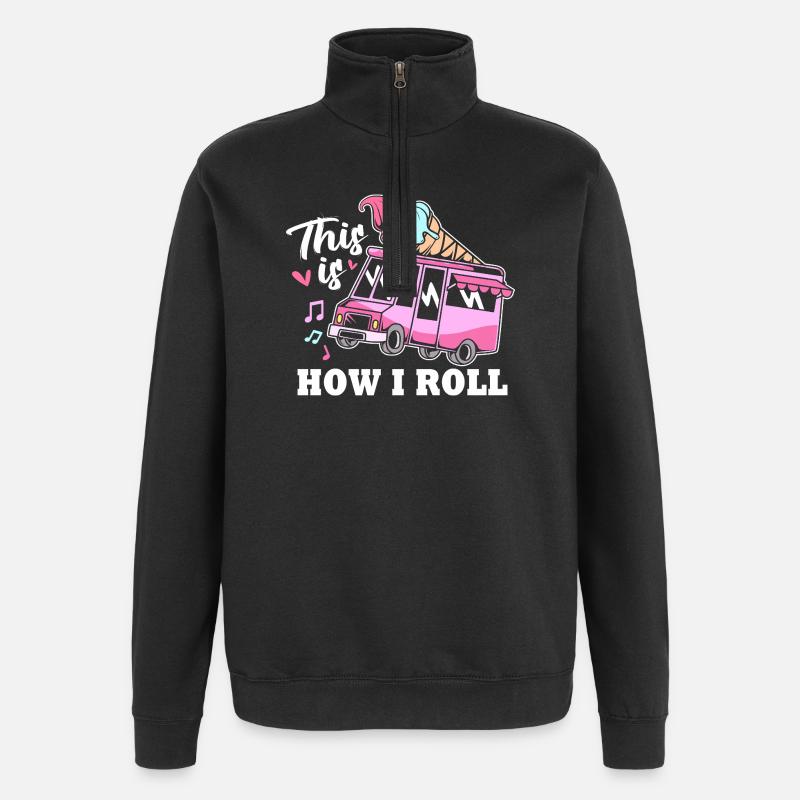 Eisdiele Eiswagen Eis Eiscreme - Sweat à zip 1/4 - noir