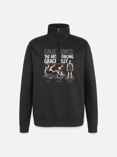 Calisthenics Gracefully - Quarter-Zip Sweatshirt - black