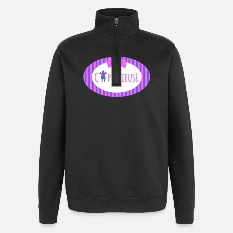 Temperamentvolles Design Lila - Quarter-Zip-Sweatshirt - Schwarz