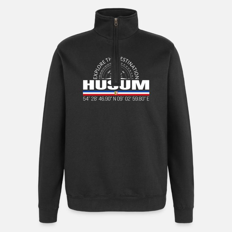 Husum - Sweat à zip 1/4 - noir