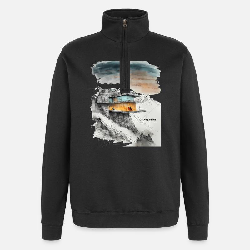 Leben auf der Top Villa - Quarter-Zip-Sweatshirt - Schwarz