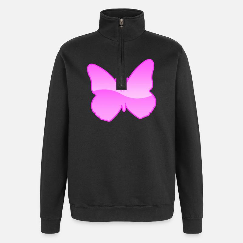 Papillon - Sweat à zip 1/4 - noir