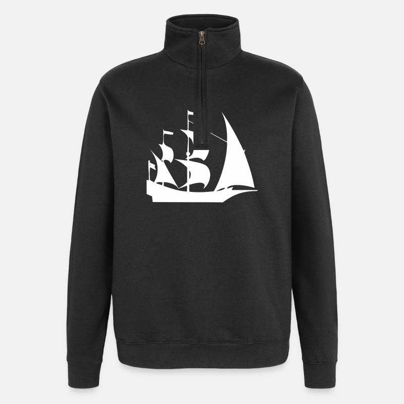 Voile - Sweat à zip 1/4 - noir