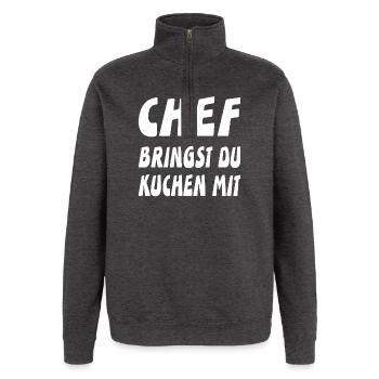 Chef - Quarter-Zip-Sweatshirt - Anthrazit - Vorne - AI Model Female 172 light (172cm) & AI Model Male 178 dark (178cm)