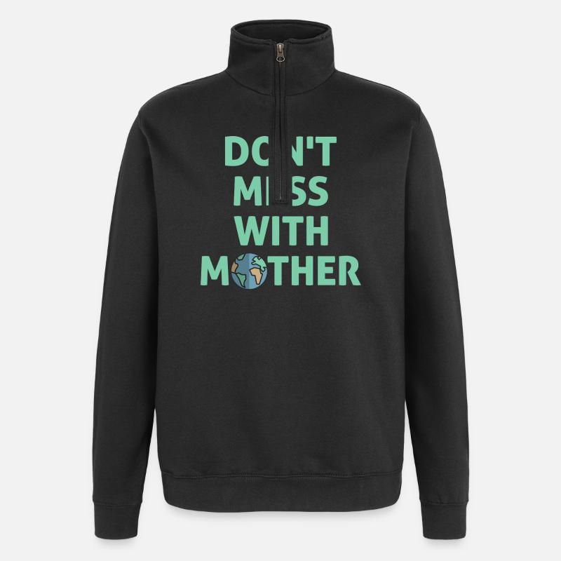 Ne t’en prends pas à maman ! - Sweat à zip 1/4 - noir